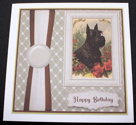 Vintage Scottish Terrier card front 2 by Marion Kimberley-Scott