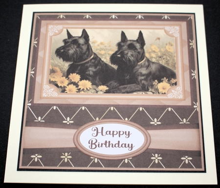 Vintage Scottish Terriers card front 11 by Marion Kimberley-Scott