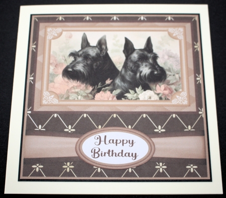 Vintage Scottish Terriers card front 12 by Marion Kimberley-Scott