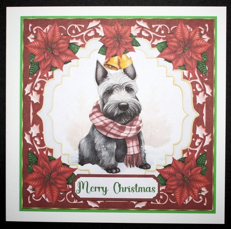 Christmas Scottish Terrier card front 4 by Marion Kimberley-Scott