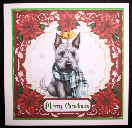 Christmas Scottish Terrier card front 5 by Marion Kimberley-Scott