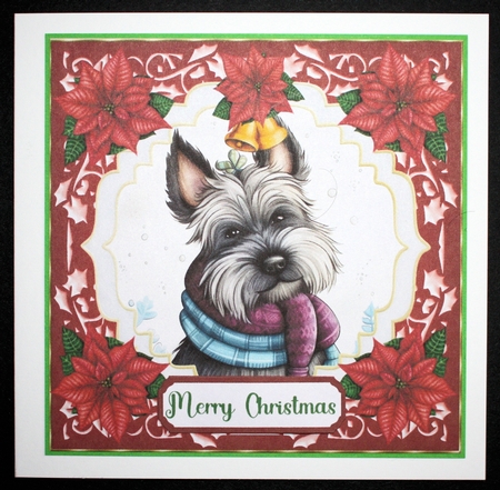 Christmas Scottish Terrier card front 6 by Marion Kimberley-Scott