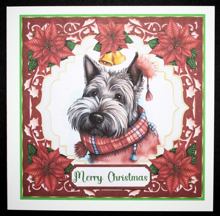 Christmas Scottish Terrier card front 10 by Marion Kimberley-Scott