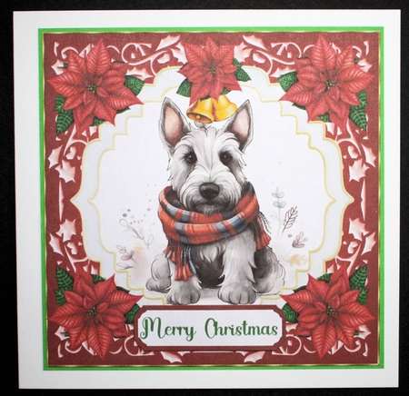 Christmas Scottish Terrier card front 11 by Marion Kimberley-Scott