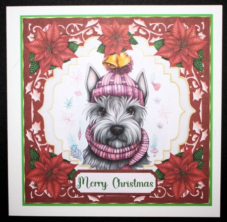 Christmas Scottish Terrier card front 12 by Marion Kimberley-Scott