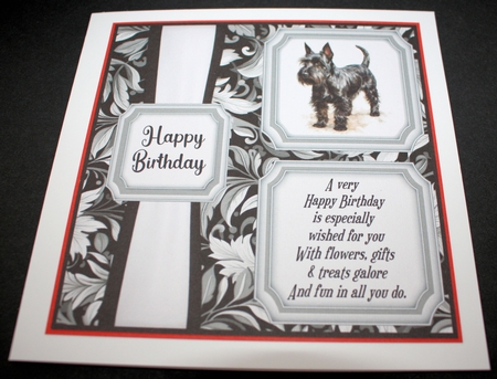 2 Panel Scottish Terrier card front 3 by Marion Kimberley-Scott