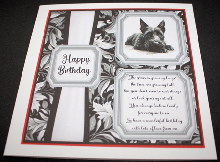 2 Panel Scottish Terrier card front 4 by Marion Kimberley-Scott