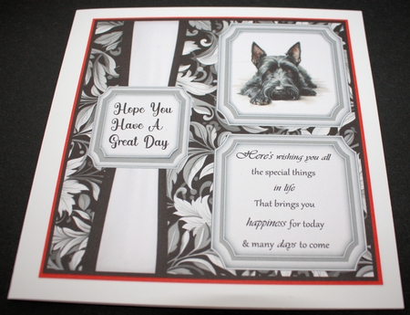 2 Panel Scottish Terrier card front 5 by Marion Kimberley-Scott