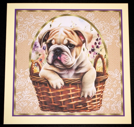 3 Floral pup in basket card front/toppers 4 by Marion Kimberley-Scott