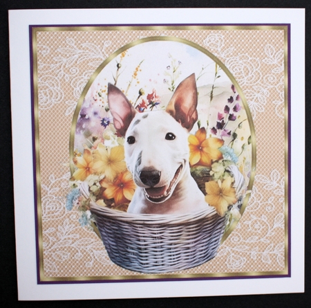 3 Floral pup in basket card front/toppers 24 by Marion Kimberley-Scott
