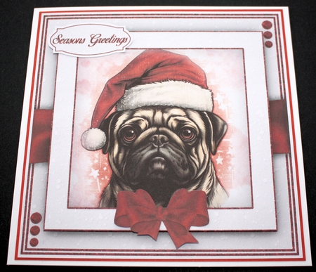 Pugs Christmas Mix  Kit    7X7 by Marion Kimberley-Scott