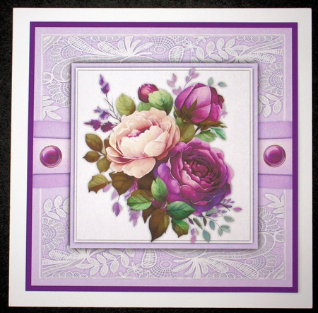 8x8 Mini Kit, Beautiful Lilac and Pink Roses by Marion Kimberley-Scott