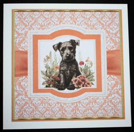 Vintage Scottish terrier puppy card front 1 by Marion Kimberley-Scott