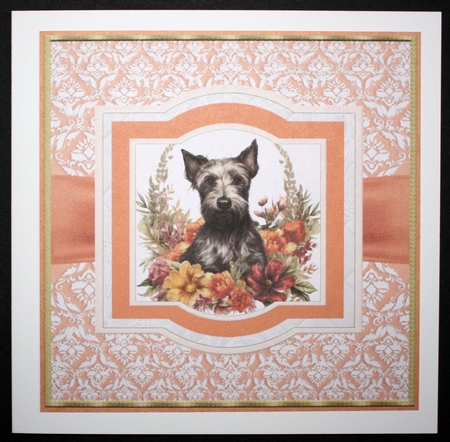 Vintage Scottish terrier puppy card front 3 by Marion Kimberley-Scott