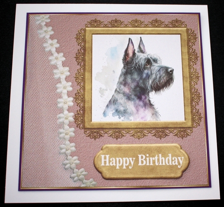 Framed Scottish terrier card front 2 by Marion Kimberley-Scott