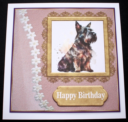 Framed Scottish terrier card front 4 by Marion Kimberley-Scott