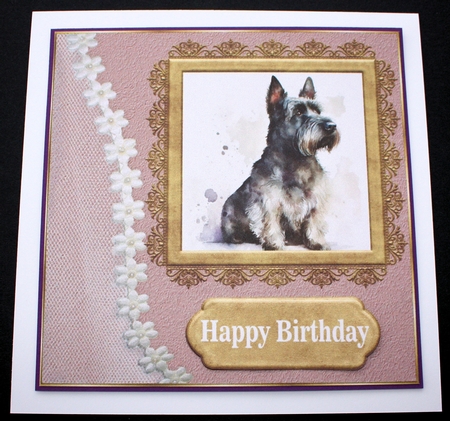 Framed Scottish terrier card front 7 by Marion Kimberley-Scott