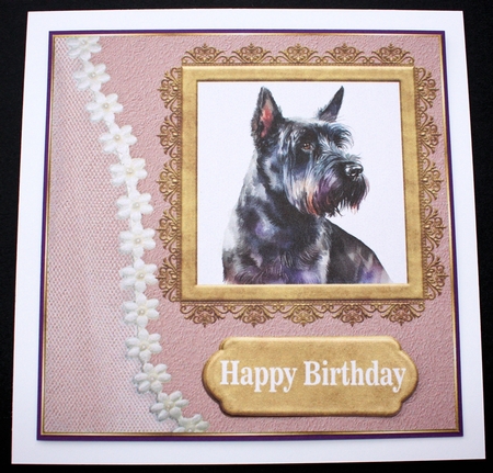 Framed Scottish terrier card front 9 by Marion Kimberley-Scott
