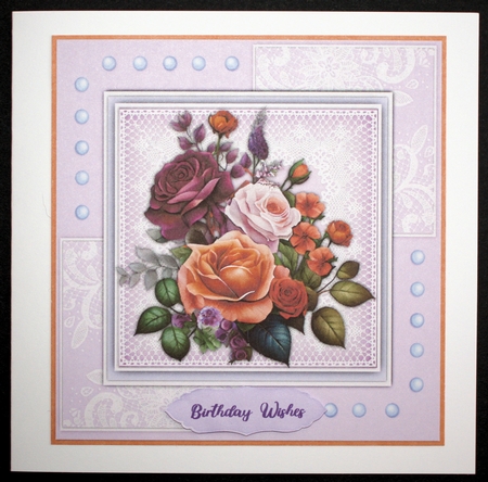 8x8 Mini Kit, Beautiful Tangerine and Lilac Roses by Marion Kimberley-Scott
