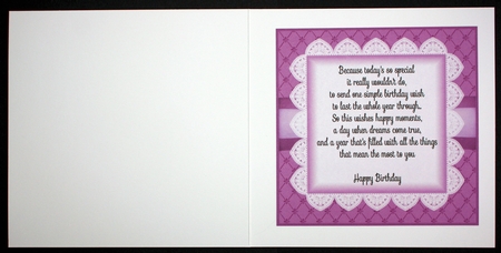 Lavender panel Birthday insert 1 by Marion Kimberley-Scott