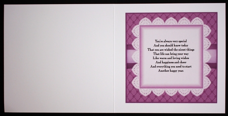 Lavender panel Birthday insert 2 by Marion Kimberley-Scott