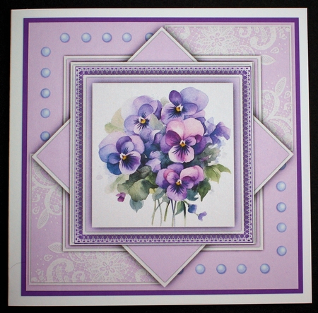 8x8 Mini Kit ,Beautiful Violet Pansys by Marion Kimberley-Scott