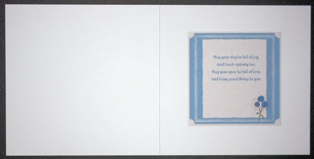 CORNFLOWER INSERTS: 1 Blank, 1 With Verse, on a Subtle Cornflower Background by Marion Kimberley-Scott