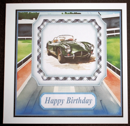 Racing car card front 2 by Marion Kimberley-Scott