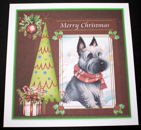 3 Merry Christmas Scottish terrier card front/toppers 1 by Marion Kimberley-Scott