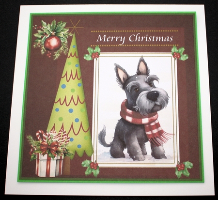3 Merry Christmas Scottish terrier card front/toppers 3 by Marion Kimberley-Scott