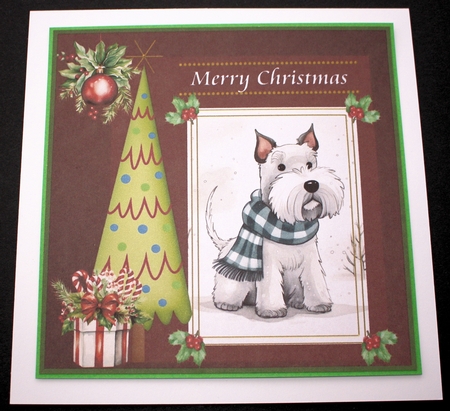 3 Merry Christmas Scottish terrier card front/toppers 5 by Marion Kimberley-Scott