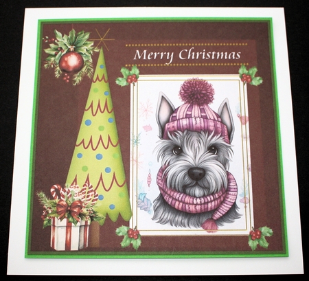 3 Merry Christmas Scottish terrier card front/toppers 6 by Marion Kimberley-Scott