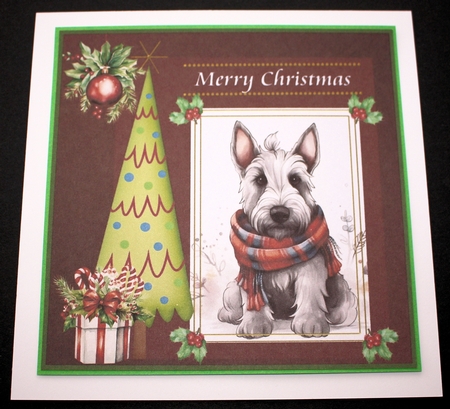 3 Merry Christmas Scottish terrier card front/toppers 7 by Marion Kimberley-Scott