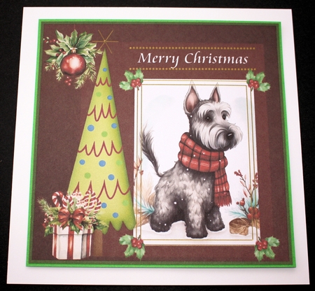 3 Merry Christmas Scottish terrier card front/toppers 8 by Marion Kimberley-Scott