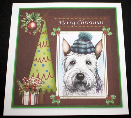 3 Merry Christmas Scottish terrier card front/toppers 10 by Marion Kimberley-Scott
