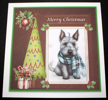 3 Merry Christmas Scottish terrier card front/toppers 12 by Marion Kimberley-Scott