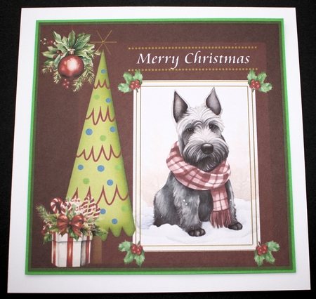 3 Merry Christmas Scottish terrier card front/toppers 13 by Marion Kimberley-Scott