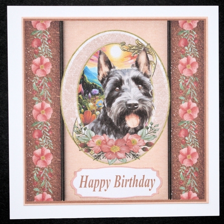 Scottish terrier oval frame card front 1 by Marion Kimberley-Scott