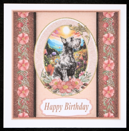Scottish terrier oval frame card front 2 by Marion Kimberley-Scott