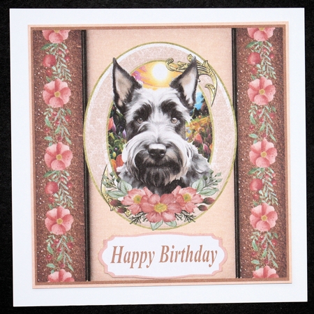 Scottish terrier oval frame card front 3 by Marion Kimberley-Scott