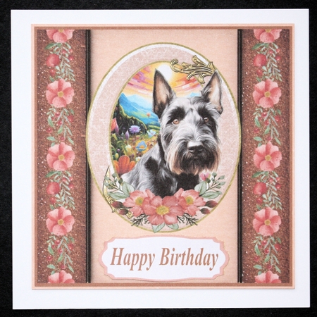 Scottish terrier oval frame card front 4 by Marion Kimberley-Scott