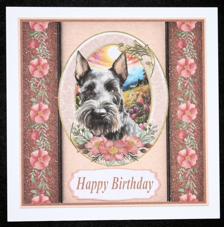 Scottish terrier oval frame card front 5 by Marion Kimberley-Scott