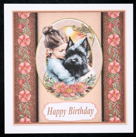 Scottish terrier oval frame card front 6 by Marion Kimberley-Scott