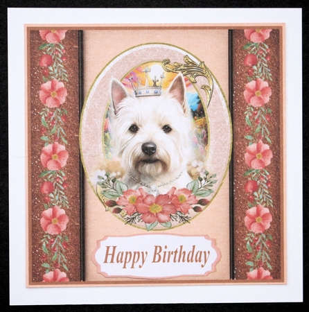 Westie oval frame card front 2 by Marion Kimberley-Scott