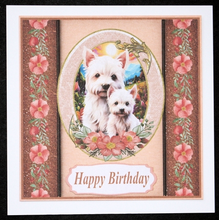 Westie oval frame card front 3 by Marion Kimberley-Scott