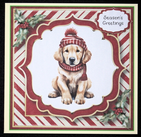 Christmas Dogs In Santa Hats 3 Multi Topper Kit by Marion Kimberley-Scott