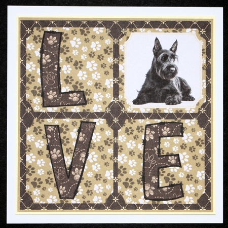 LOVE Scottish terrier card front 1 by Marion Kimberley-Scott