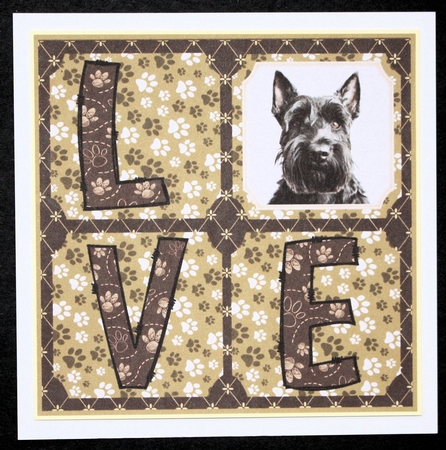 LOVE Scottish terrier card front 2 by Marion Kimberley-Scott
