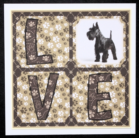 LOVE Scottish terrier card front 4 by Marion Kimberley-Scott