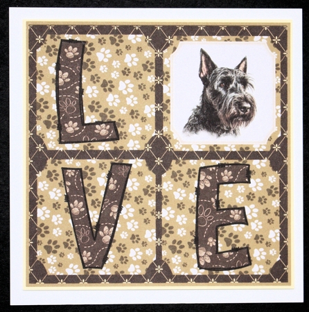 LOVE Scottish terrier card front 5 by Marion Kimberley-Scott